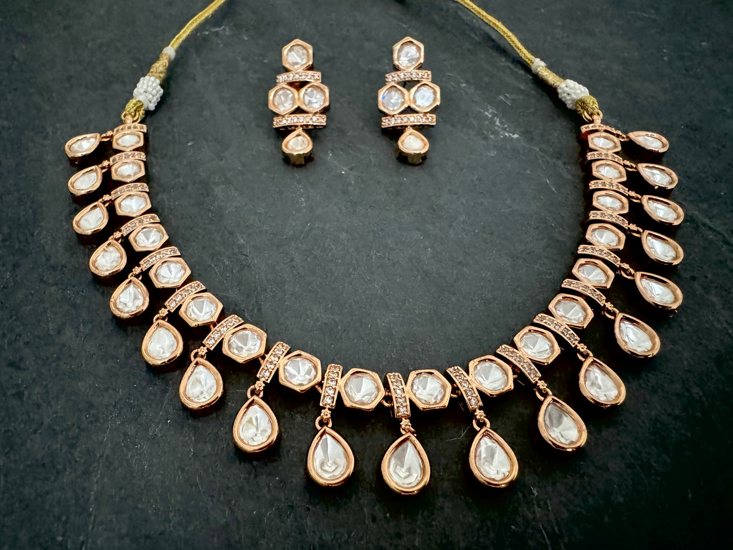 ISHA POLKI CZ NECKLACE SET