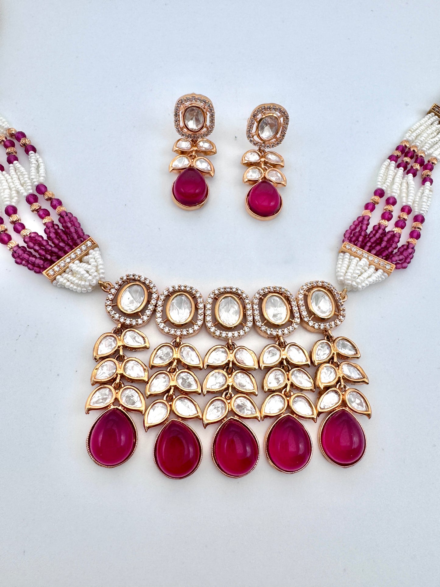 Amrita Kundan Ruby Choker Necklace Set