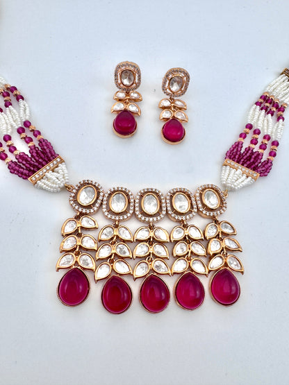 Amrita Kundan Ruby Choker Necklace Set
