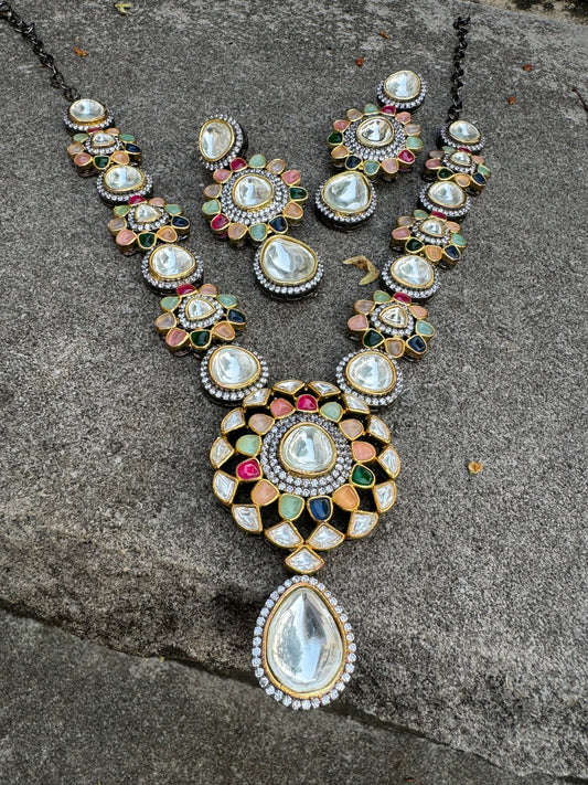 RESHMA POLKI NAVRATAN VICTORIAN NECKLACE SET
