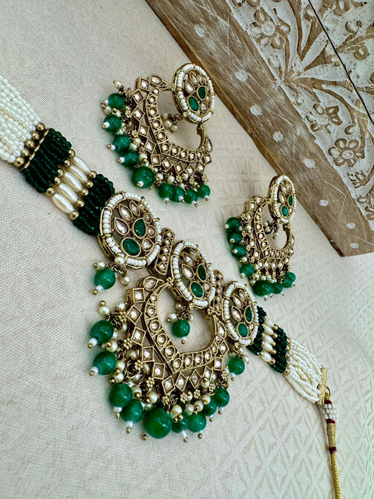 SAMIRA ANTIQUE GOLD CHOKER SET