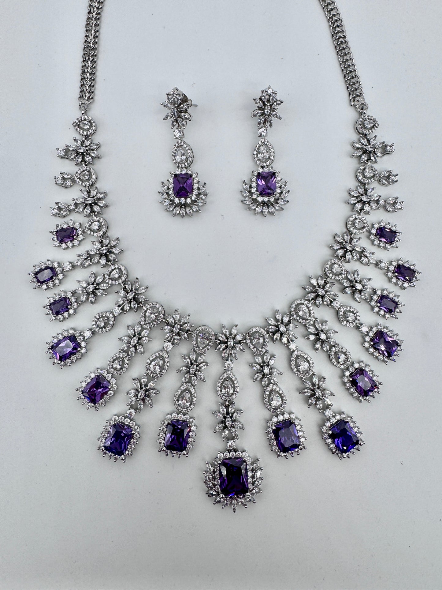 ARIN CZ PURPLE NECKLACE SET