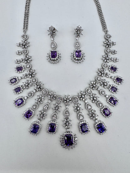 ARIN CZ PURPLE NECKLACE SET