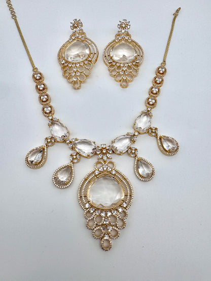 SARA CZ POLKI NECKLACE SET