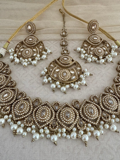 ZOYA PEARL GEOMETRIC NECKLACE SET