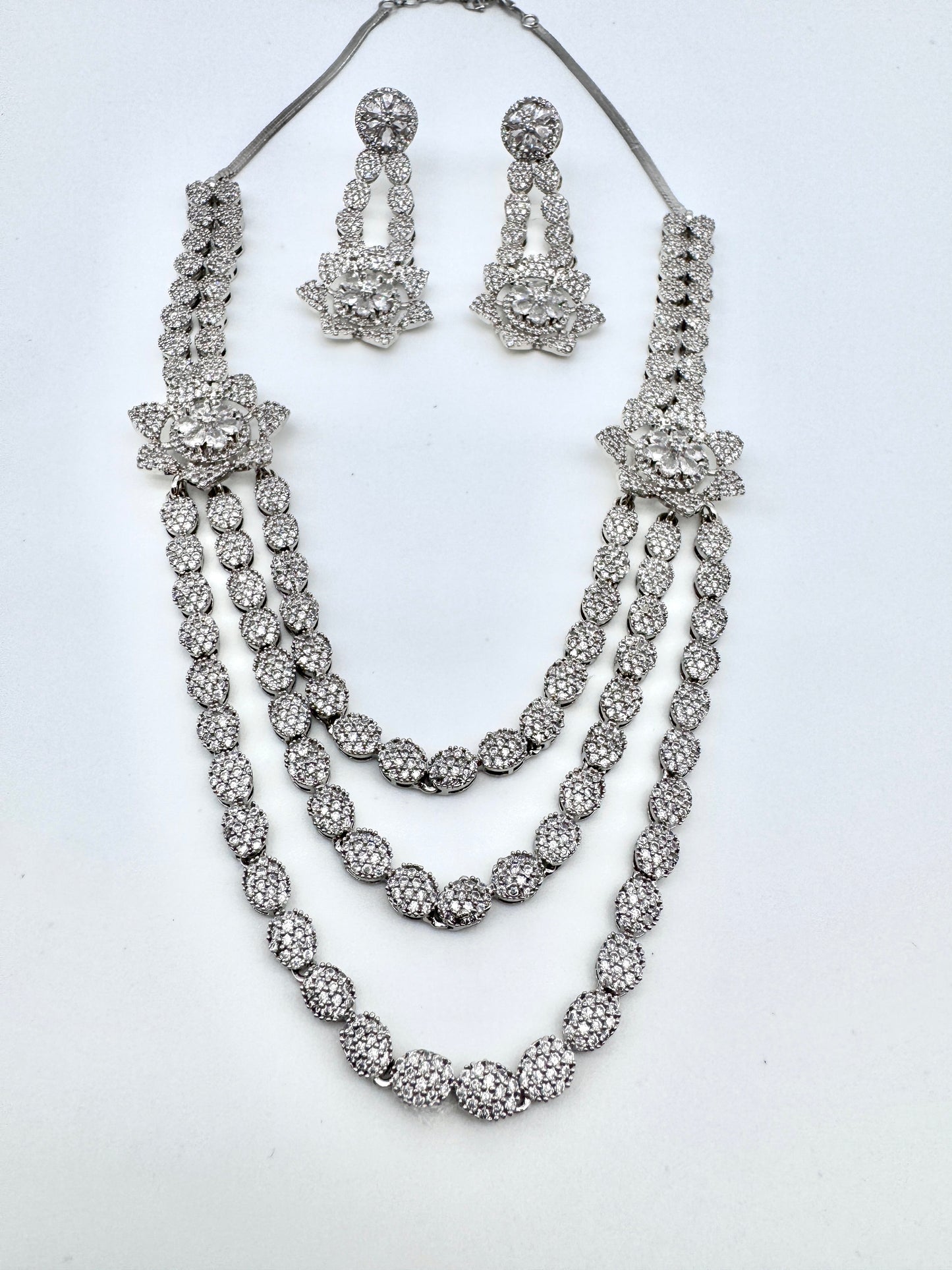 SIDRA CZ MULTISTRAND NECKLACE SET