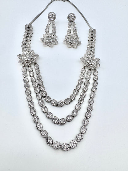 SIDRA CZ MULTISTRAND NECKLACE SET