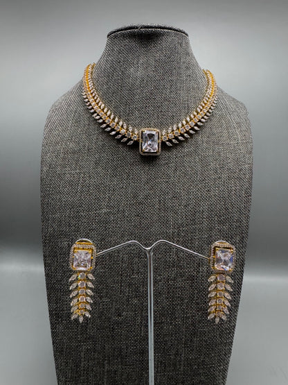 EVA GOLD CZ NECKLACE SET