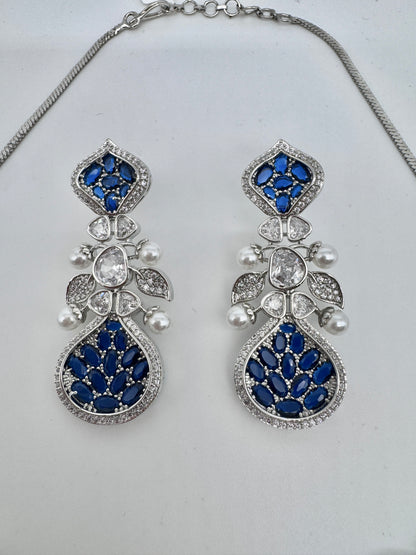 ARIELLE SAPPHIRE SILVER NECKLACE SET