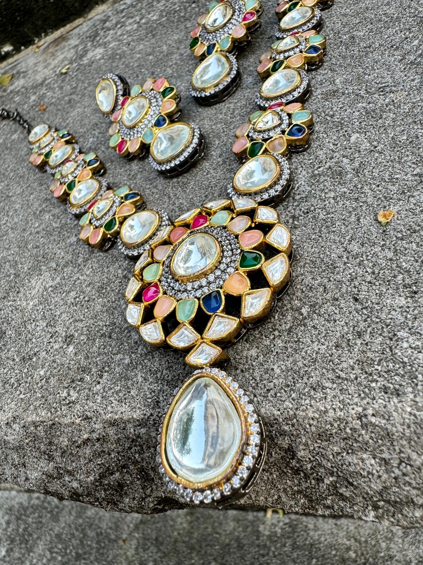 RESHMA POLKI NAVRATAN VICTORIAN NECKLACE SET