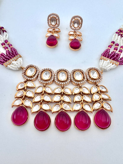 Amrita Kundan Ruby Choker Necklace Set