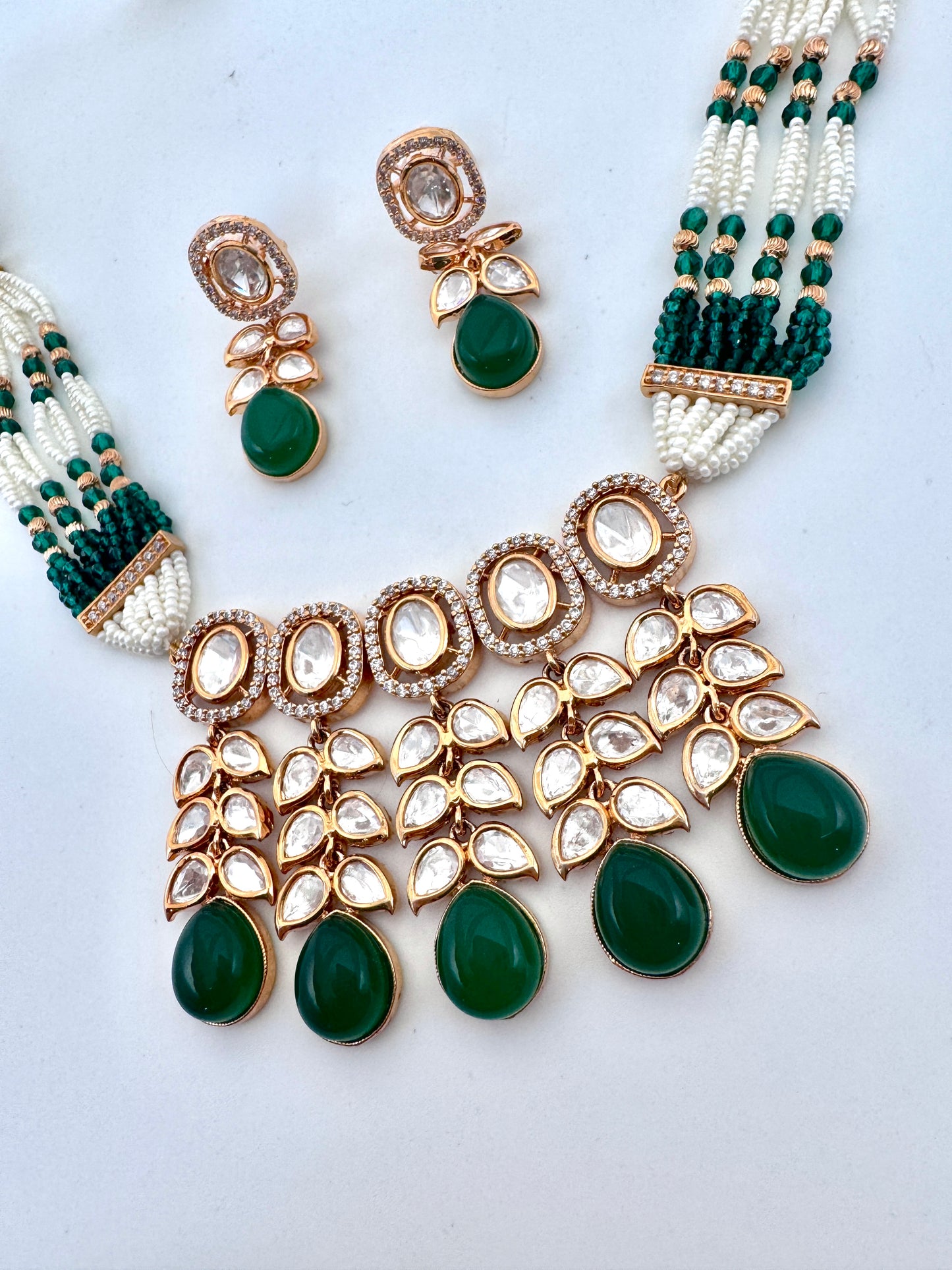 Amrita Kundan Emerald Choker Necklace Set