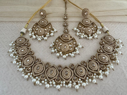 ZOYA PEARL GEOMETRIC NECKLACE SET