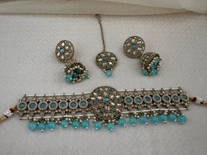 INAYA TURQUOISE BLUE CHOKER SET