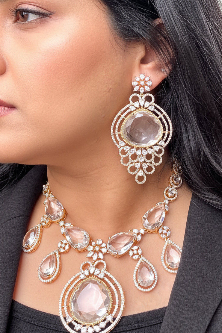 SARA CZ POLKI NECKLACE SET