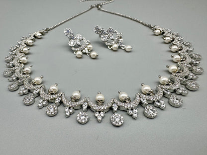 DIVA CZ SILVER NECKLACE SET