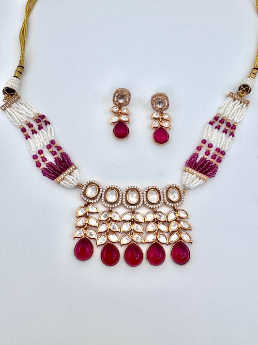 Amrita Kundan Ruby Choker Necklace Set