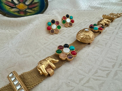 VEDA NAVRATAN ELEPHANT CHOKER SET