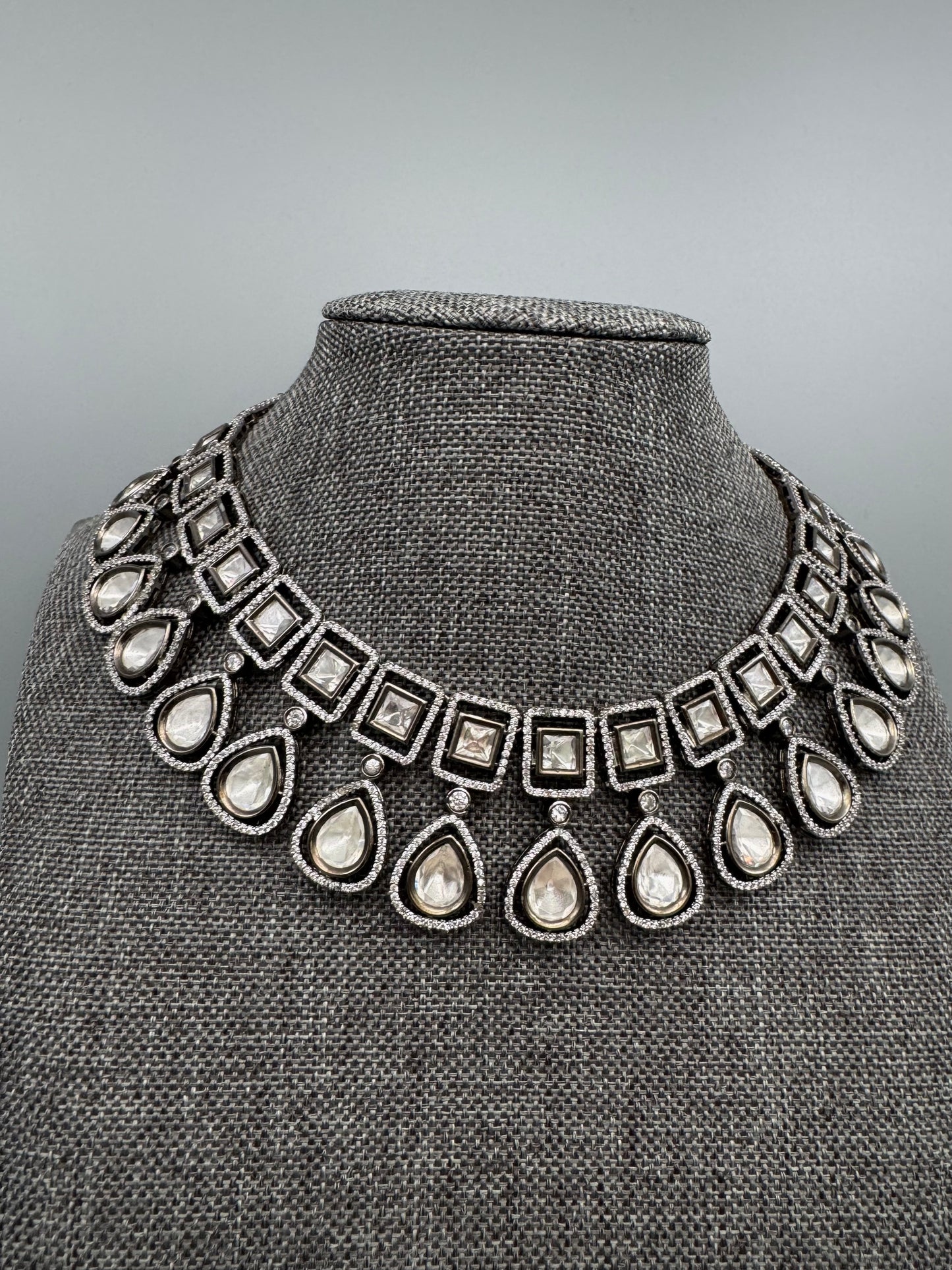 MISHA POLKI CZ VICTORIAN NECKLACE SET