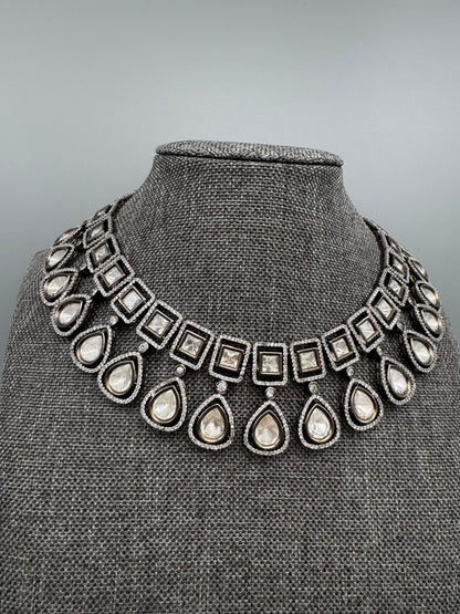 MISHA POLKI CZ VICTORIAN NECKLACE SET