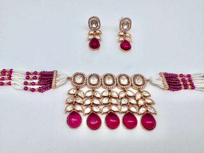 Amrita Kundan Ruby Choker Necklace Set