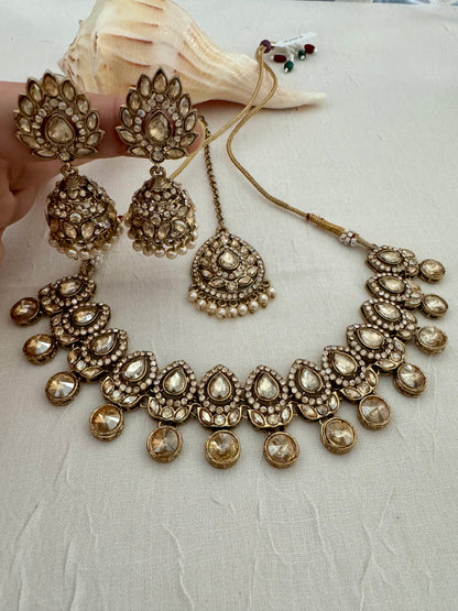 SOHA ANTIQUE GOLD BRONZE NECKLACE SET