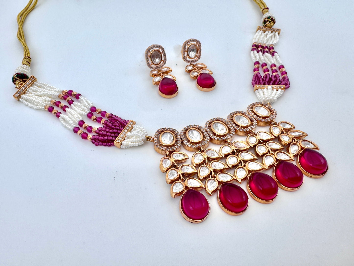 Amrita Kundan Ruby Choker Necklace Set