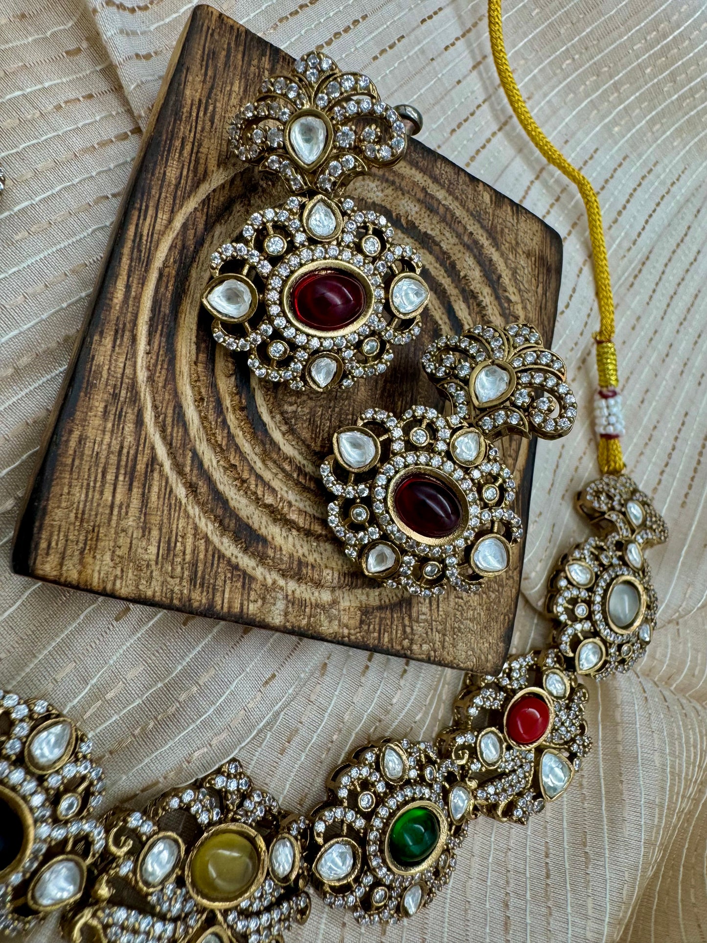NAAYA VICTORIAN NAVRATAN NECKLACE SET