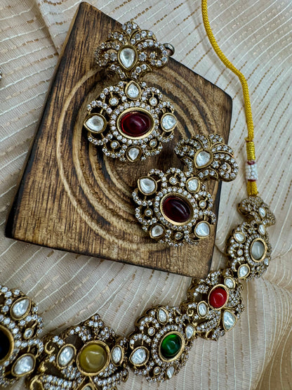 NAAYA VICTORIAN NAVRATAN NECKLACE SET