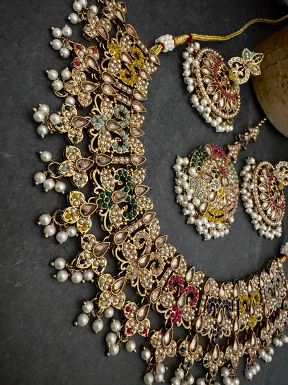 SUKRITI NAVRATAN NECKLACE SET