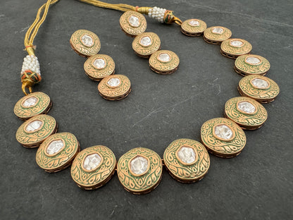 ANYA MEENAKARI GEOMETRIC NECKLACE SET