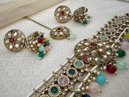 INAYA NAVRATAN MULTICOLOR CHOKER SET