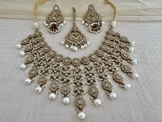 SABA POLKI FRINGE NECKLACE SET