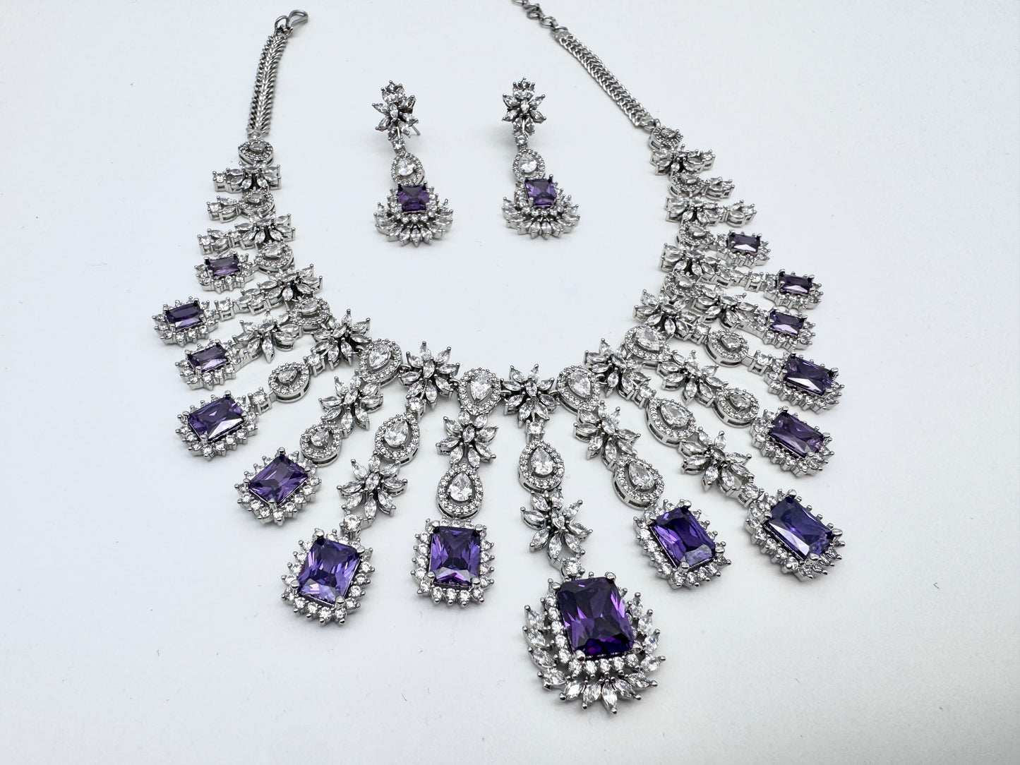 ARIN CZ PURPLE NECKLACE SET