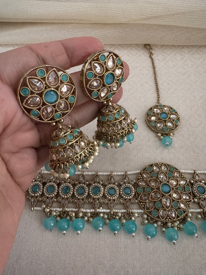 INAYA TURQUOISE BLUE CHOKER SET