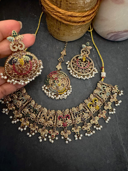 SUKRITI NAVRATAN NECKLACE SET