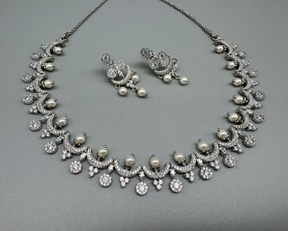 DIVA CZ SILVER NECKLACE SET