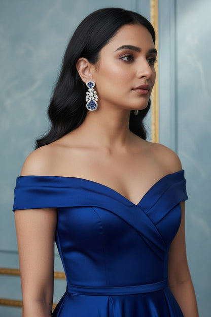ARIELLE SAPPHIRE SILVER NECKLACE SET