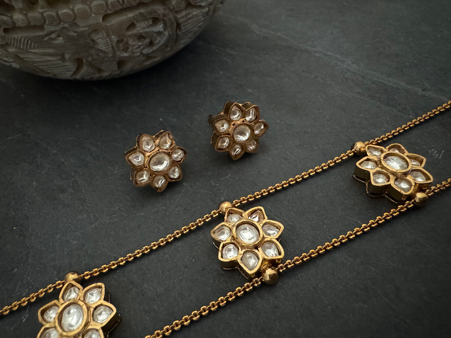 ALAYA KUNDAN FLORAL CHOKER SET