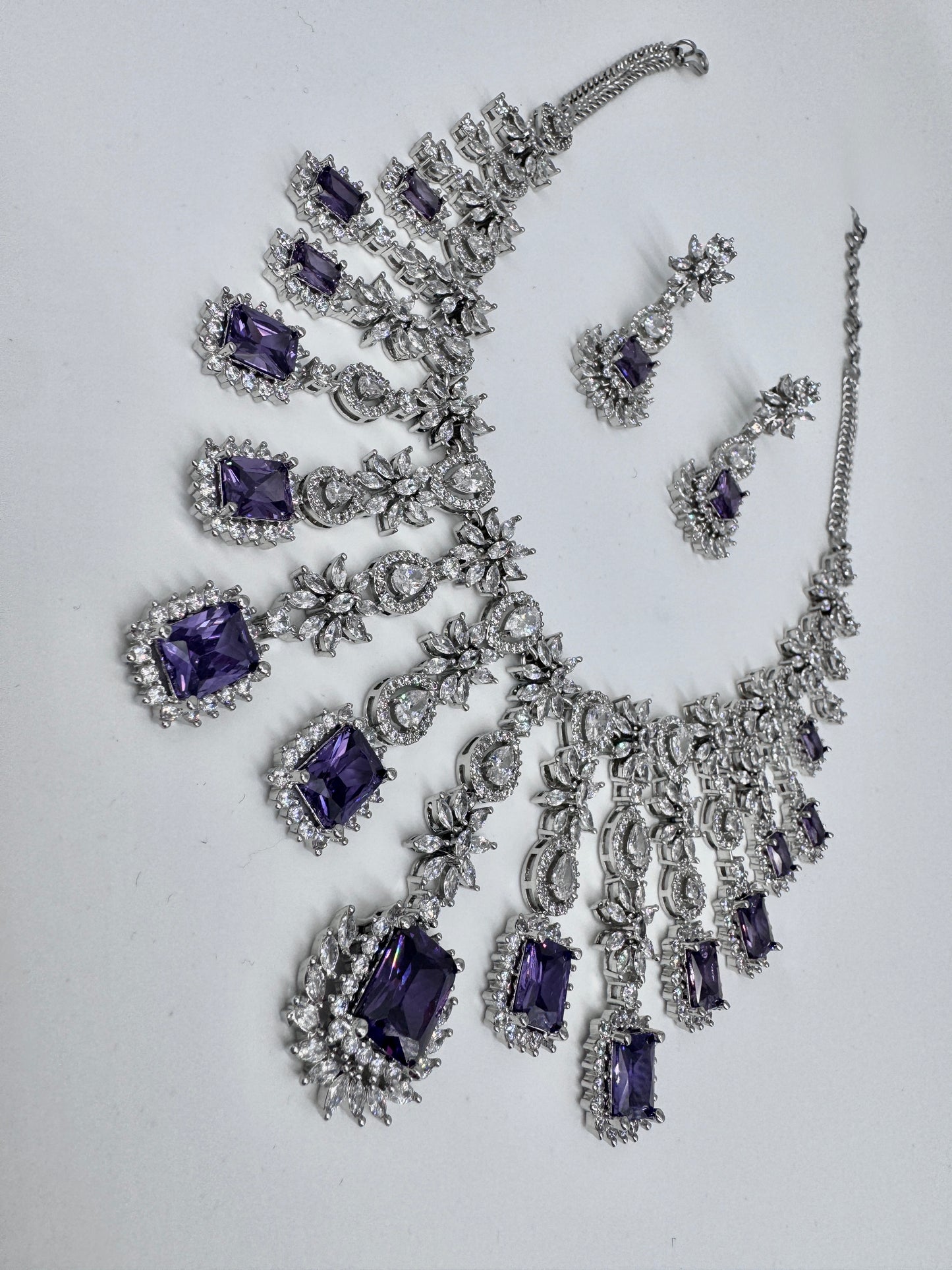 ARIN CZ PURPLE NECKLACE SET