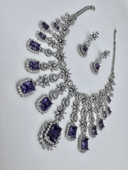ARIN CZ PURPLE NECKLACE SET