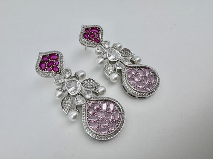 ARIELLE RUBY SILVER NECKLACE SET