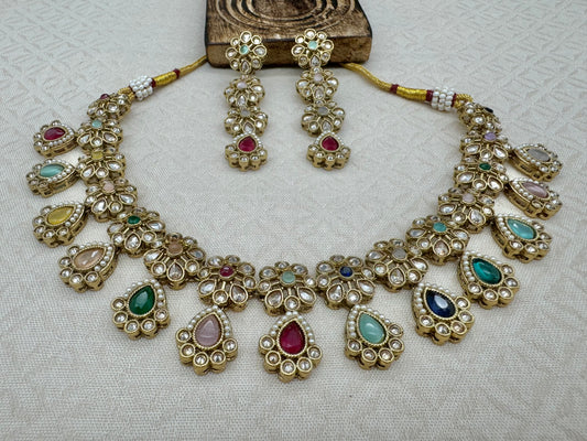 RIMAYA NAVRATAN MULTI NECKLACE SET