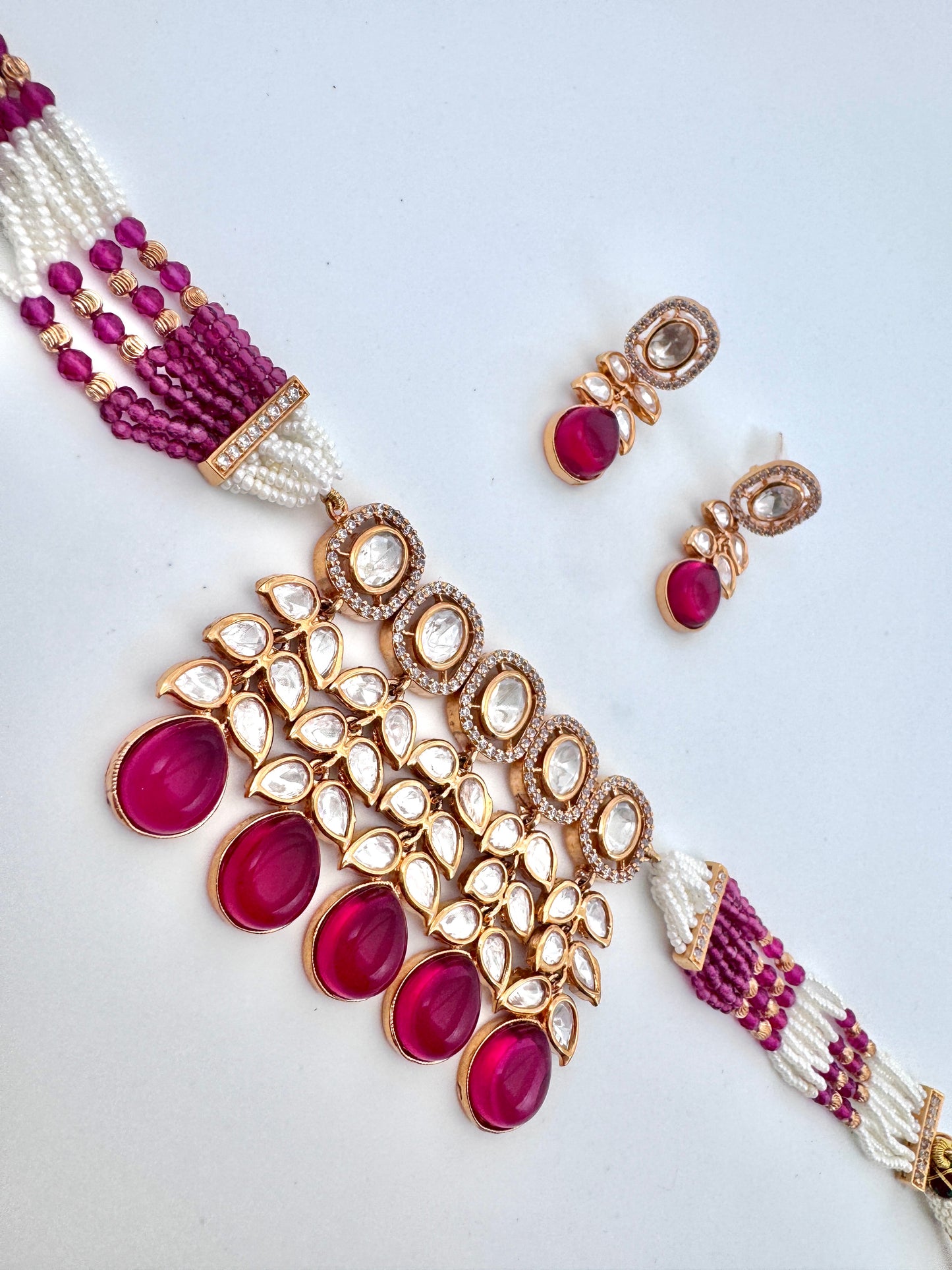 Amrita Kundan Ruby Choker Necklace Set