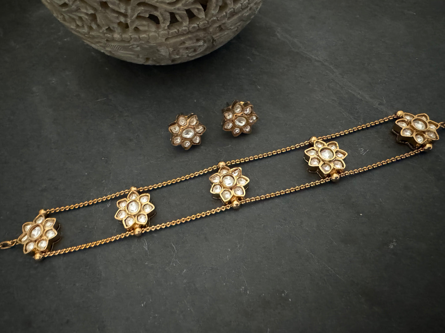ALAYA KUNDAN FLORAL CHOKER SET