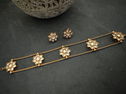 ALAYA KUNDAN FLORAL CHOKER SET
