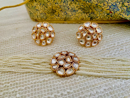 AAMEYA POLKI PEARL CHOKER SET