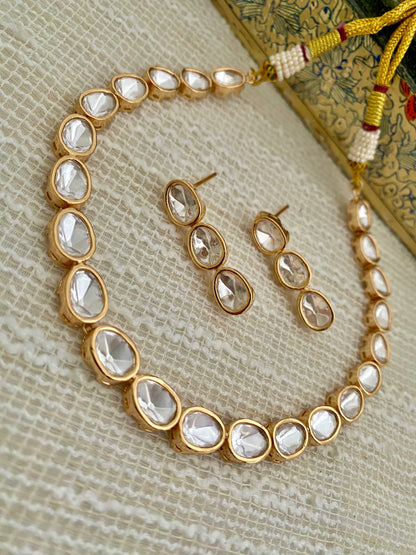 AMELIA POLKI SINGLE LINE NECKLACE SET