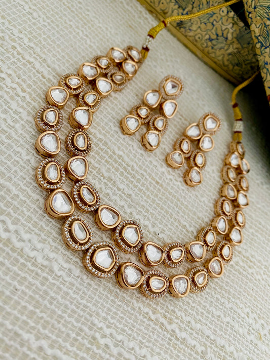 SRISHTI LAYERED POLKI CZ NECKLACE SET