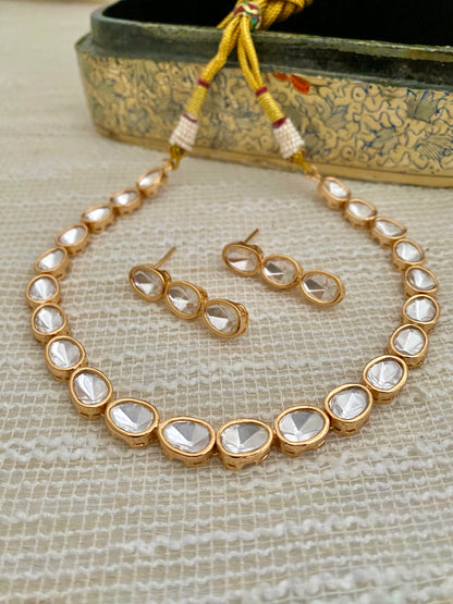 AMELIA POLKI SINGLE LINE NECKLACE SET